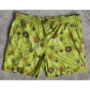Tommy Bahama Mens LARGE‎ Hawaiian Swim Trunks Green Summer Vacation Cruise Pool